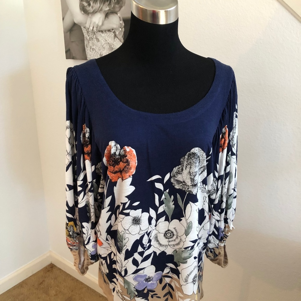 Anthropologie Deletta Floral Top NWT